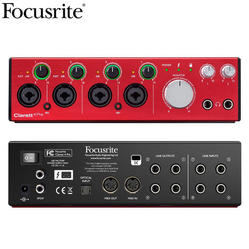 Focusrite Clarett 4Pre 18进8出 雷电接口 录音编曲 专业声卡
