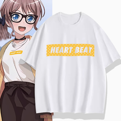 BanG Dream! 山吹沙绫衣服PoppinParty二次元纯棉短袖T恤男cos服