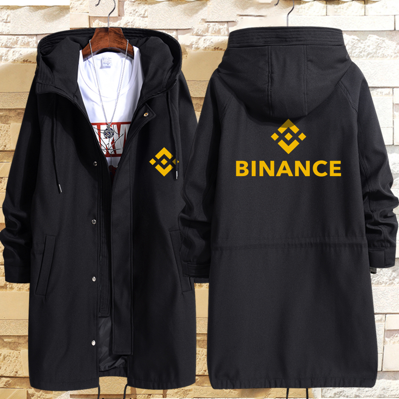 binance加密货币平台币安衣服动漫周边二次元外套男中长款风衣cos