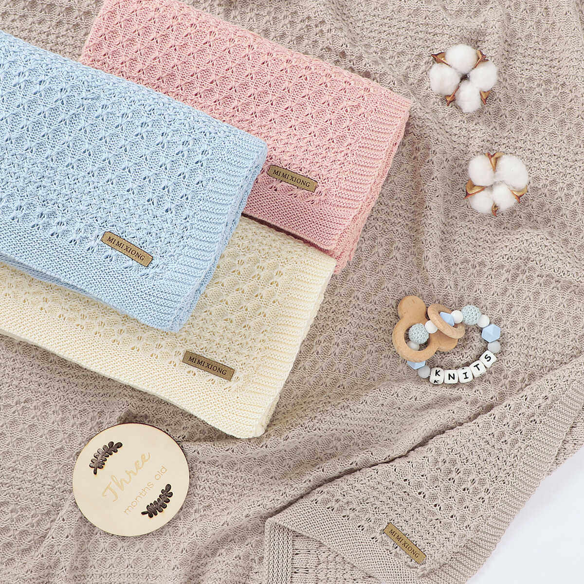 婴儿推车毯100*80cm夏季透气宝宝纯棉针织盖毯多功能四季抱被