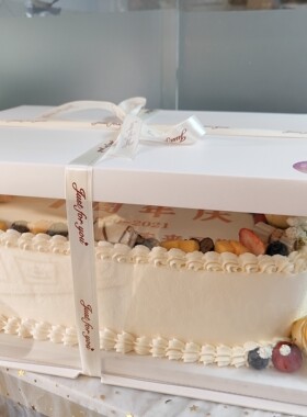 新款精品长方形蛋糕盒透明超大生日塑料16.18.20.24寸包装盒包邮
