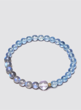 天然海蓝宝手串手链百搭时尚新款