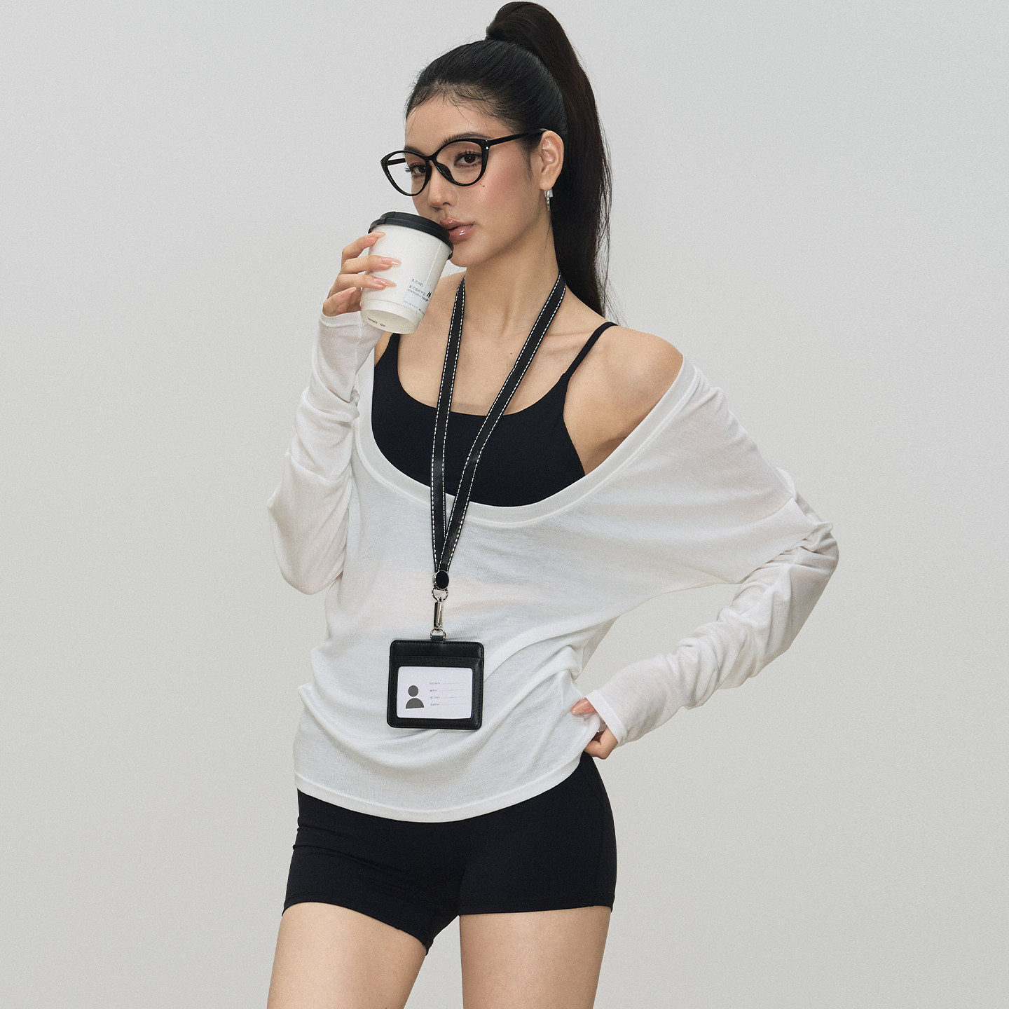 宽松瑜伽服罩衫运动蝙蝠衫女爵士舞蹈服长袖跑步训练运动上衣春秋