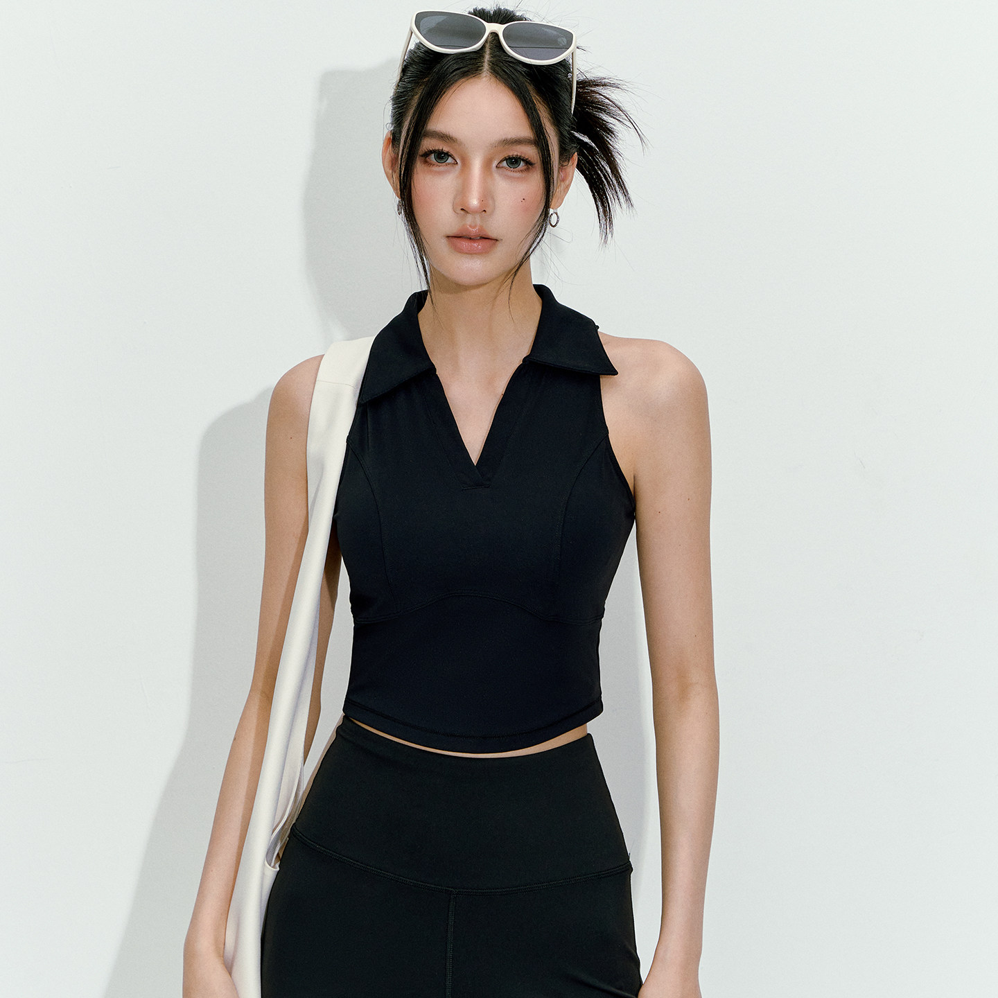 黑色网球运动背心女带胸垫新款无袖polo上衣羽毛球健身瑜伽服春夏,运动服/休闲服装,运动背心,淘宝优惠券,粉丝福利购,淘宝优惠卷