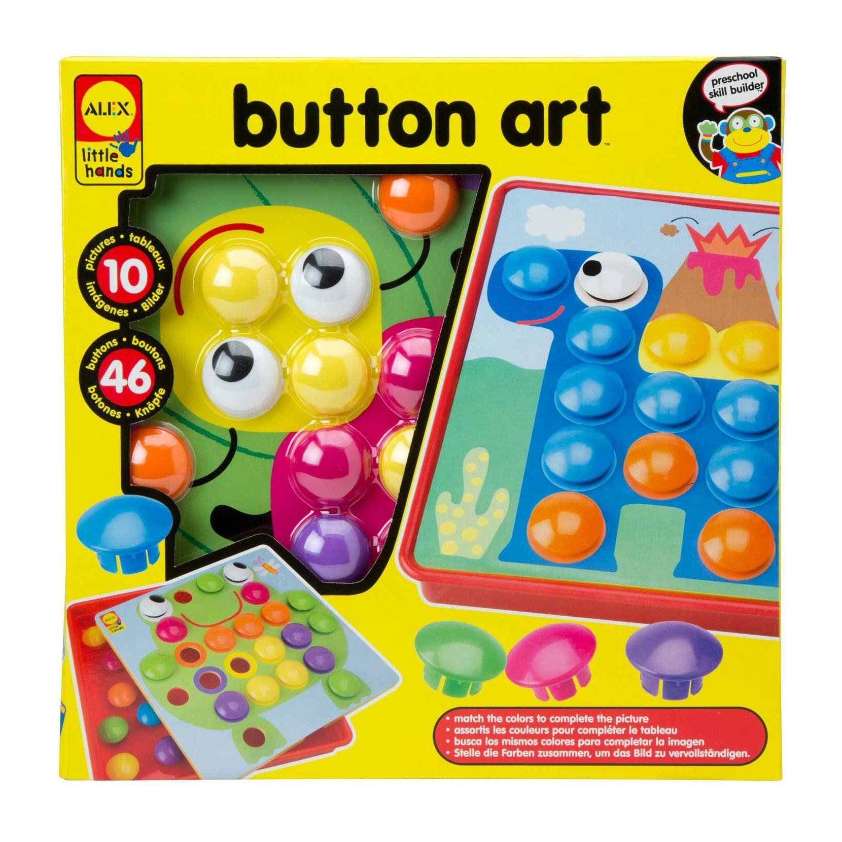 推荐 美国Button Art 小手钮扣拼拼乐 益智蘑菇插钉玩具 桌面游戏