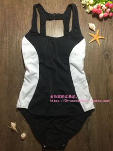 外贸原单纯专业运动极简风后背工字大码连体泳衣monokini泳装。
