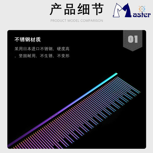 Master猫咪专业宠物排梳MR212挑毛猫用钢琴 长短针梳子直排美容梳