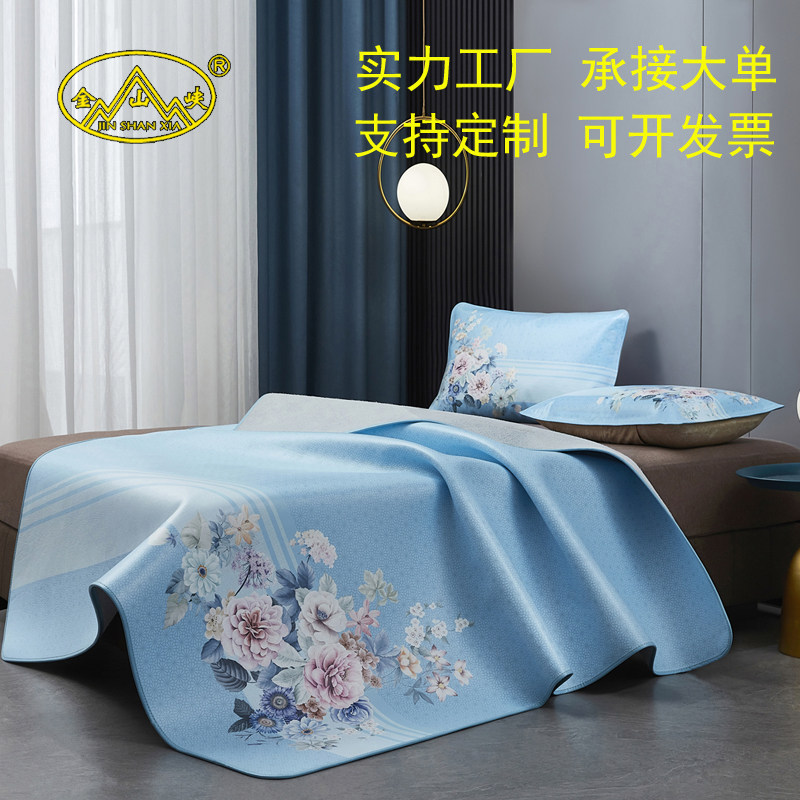 希尔顿酒店专用牛皮凉席彩绘真皮床垫1.8三件套头层水牛皮软席席