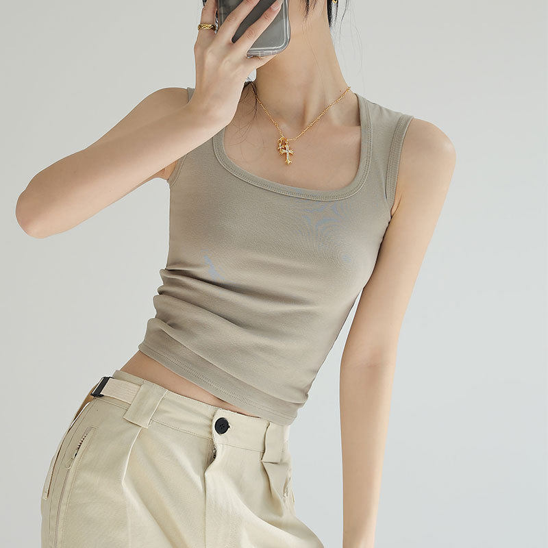 夏季新款工字遮副乳宽肩带吊带
