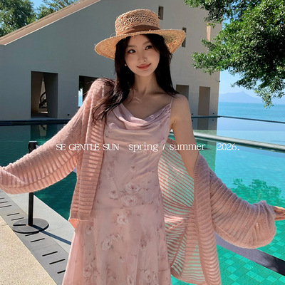 秀熙熙十三行2026春季白标韩版镂空针织开衫百搭防晒罩衫女25582