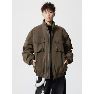 我需要一个亿店铺bdls无界方少潮牌男装宽松工装棉衣立领加厚棉服