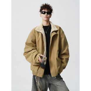 SHIJOIN旋律风车男装物空宋松pd大人美式立领飞行员夹克夹棉外套