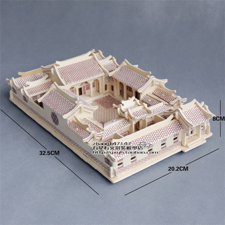 나무 조립 고대 중국 건물 모델 하우스 3DIY 캐빈 교육 장난감 수제 성인 입체 퍼즐 선물