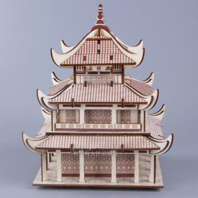 8-10세 소년을 위한 고대 중국의 유명한 건축 모델 목조 3D 퍼즐 손으로 조립한 장난감을 조립하세요