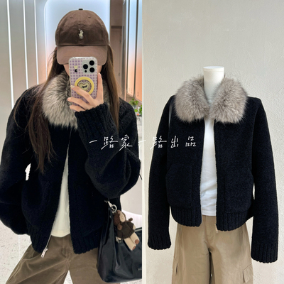 定染毛领小颗粒羊羔毛外套女冬