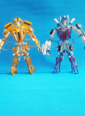 擎天柱和大黄蜂手工编织编铝产品