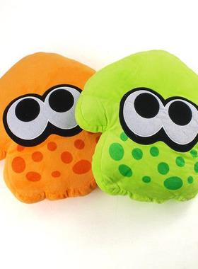 动漫游戏Splatoon喷射战士乌贼章鱼毛绒抱枕公仔玩具绿色橙色现货