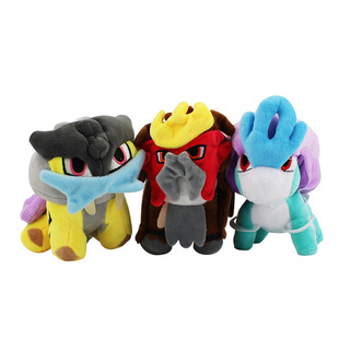 小精灵宝可梦口袋妖怪神奇宝贝炎帝雷公水君毛绒玩具娃娃动漫周边