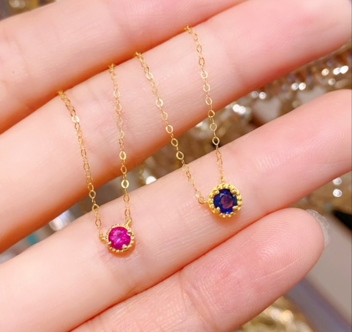 18k镶天嵌然红宝石项链， 蓝宝石项链，附权威证书,珠宝/钻石/翡翠,颈饰,淘宝优惠券,粉丝福利购,淘宝优惠卷