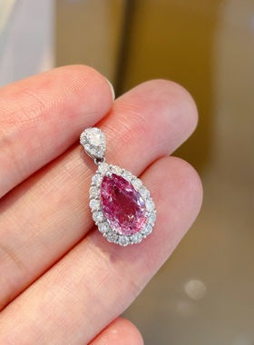 pt950铂金尖晶石戒指，主石2克拉 重6.09克，附权威证书