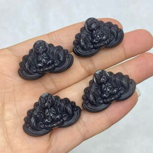 天然和田帝玉紫九尾狐吊坠 33×22×11m玉质细腻 水头十足