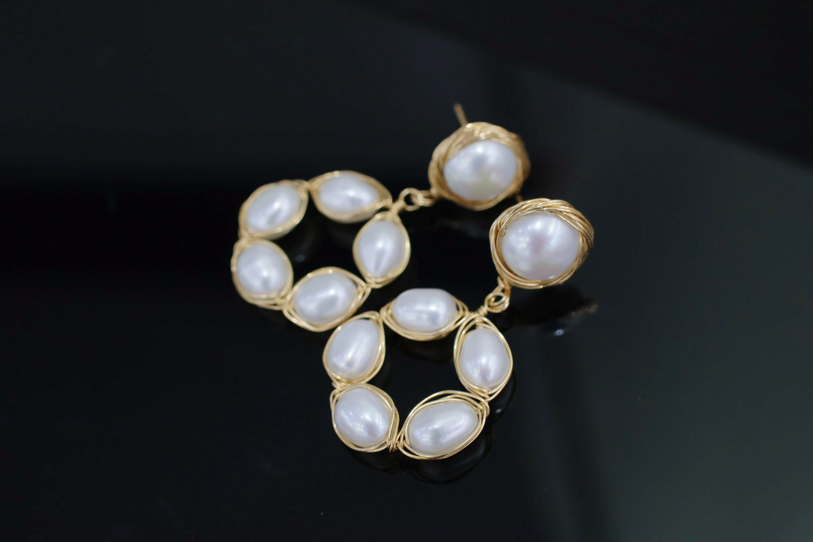 天然淡水珍珠，进口14K包金，纯手工制作