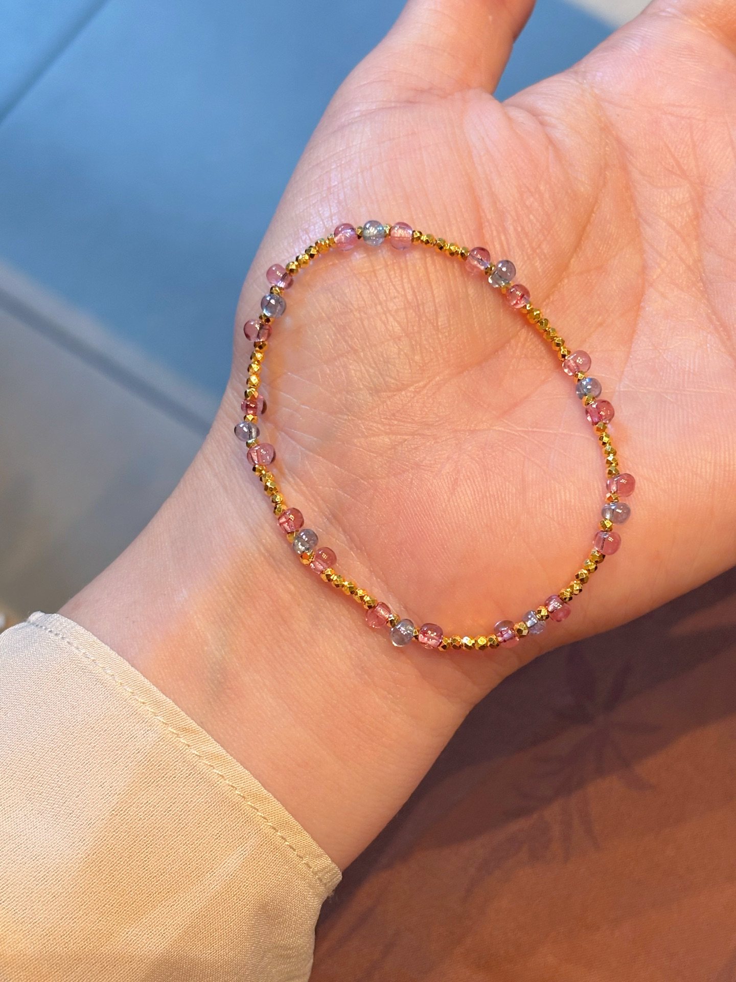 进口琉璃珠手串，单圈0.96，三圈2.8g，五圈4.6g