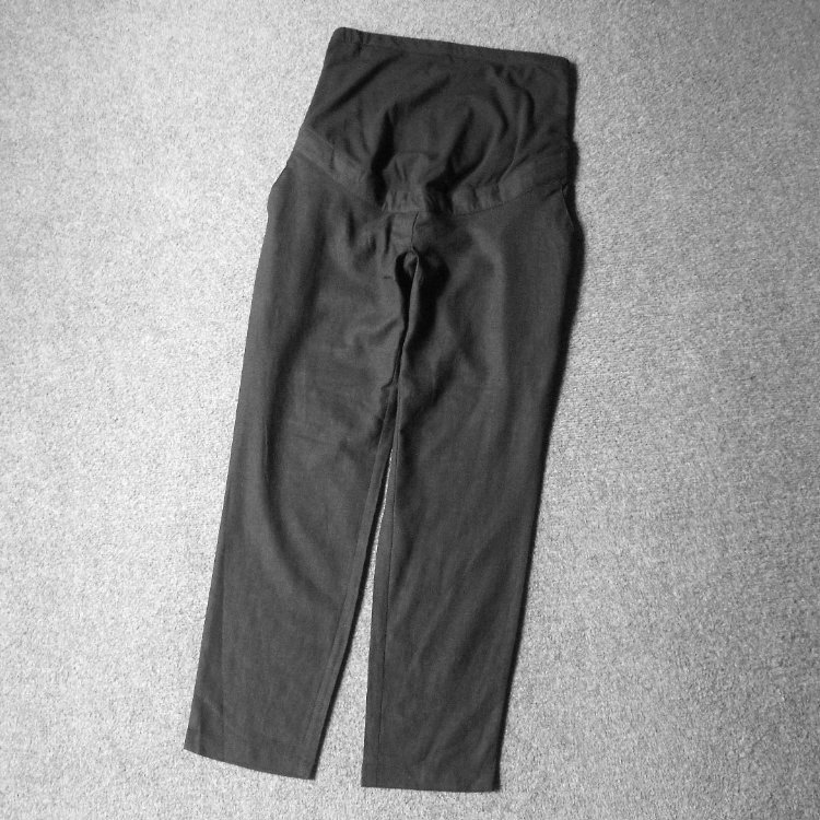 9715-天然棉麻 外贸德国原单超大码孕妇托腹裤长裤 腰围70-128