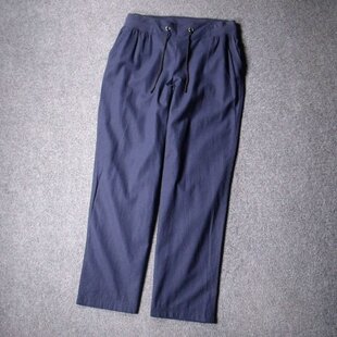 3962 外贸德国原单抽绳松紧腰超大码 粗直筒休闲长裤 天然亚麻棉麻