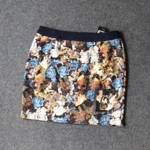 腰围76 7217 半身裙 显瘦显高大码 印花包臀修身