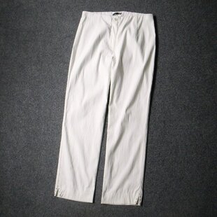 1376-外贸德国原单大码笔挺修身气质款夏季白裤子 中腰休闲九分裤