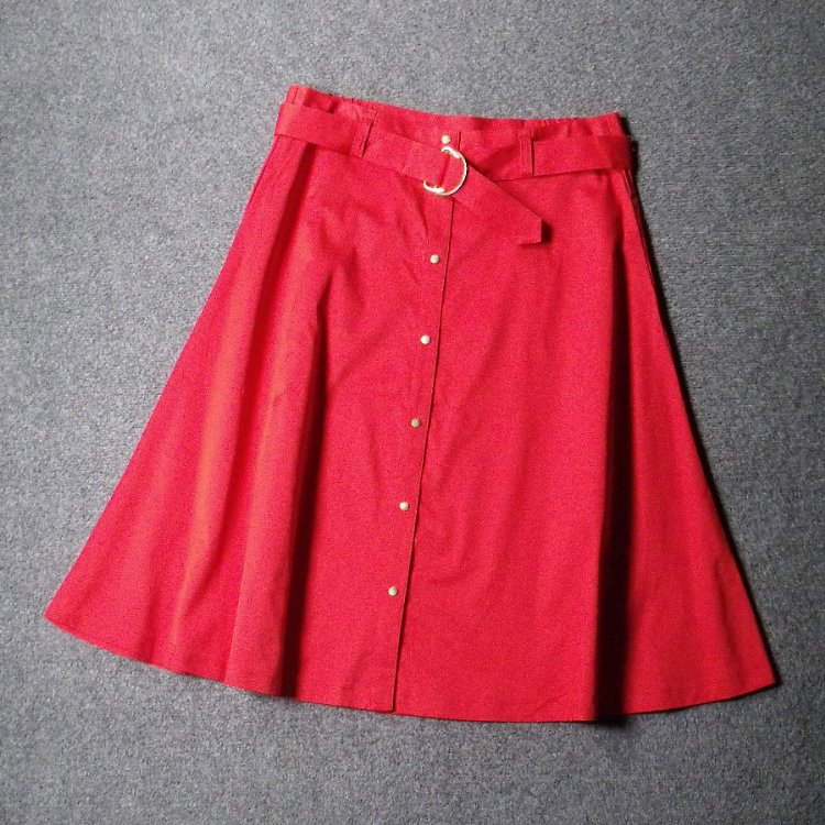 1211-天然纯棉外贸英国原单精梳丝光棉大码中长款A字大裙摆半身裙