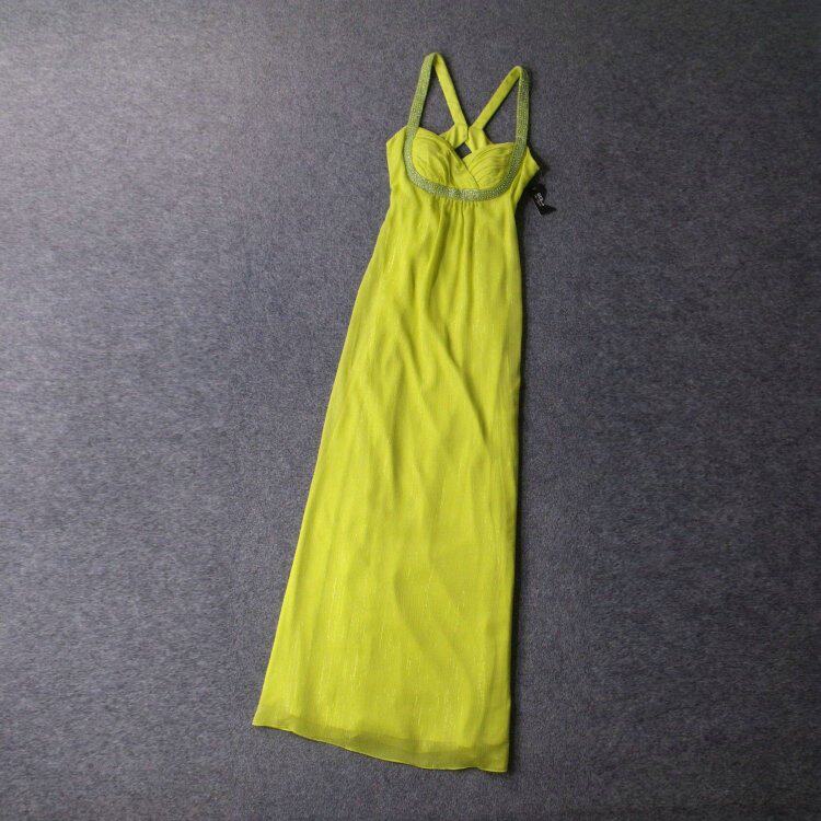 6033~外贸源单大码立裁修身显瘦超长礼服罩杯晚装连衣裙 手工钉珠