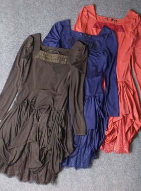 7229-好垂感 伦巴探戈广场舞比赛薄款显瘦弹力修身礼服连衣裙