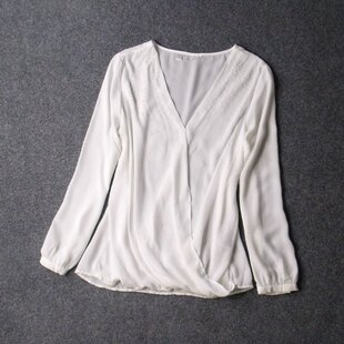 1089-德国莼源 雪纺烫珠 超大码外贸原单薄款长袖衬衫 100-300斤