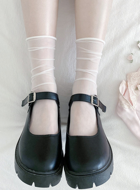 梦幻白色袜子日本t*u 超美百搭少女纱纱短袜奶白网袜堆堆袜夏薄款