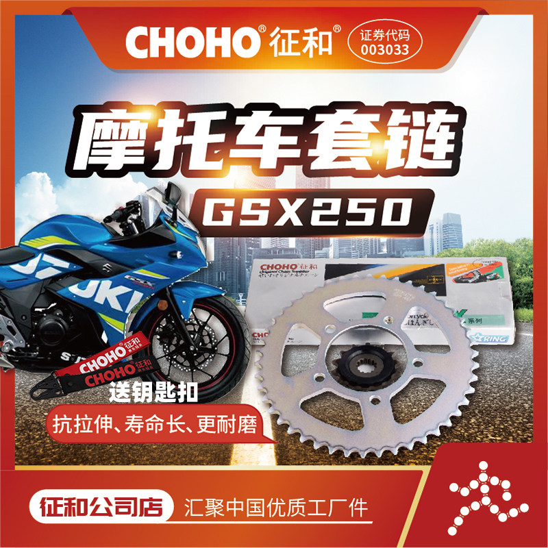 适用骊驰GW250S GSX250R DL250摩托车套链油封链条链轮三件套配件