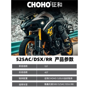 适用隆鑫无极500/525DS/AC DS525X 525R链轮静音牙盘征和油封链条