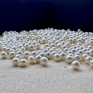 6mm裸珠多珠吊坠耳钉 圆形微微瑕强光4 戒指 天然淡水小珍珠 正品