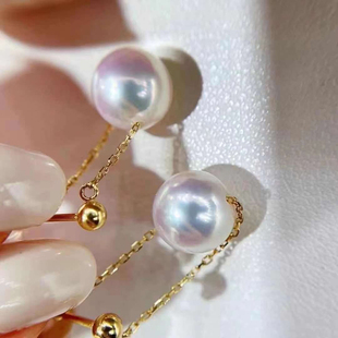 配7 金色银色两用耳坠 10mm圆椭 S925纯银耳钉空托 DIY珍珠小配件