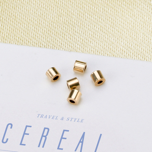 DIY珍珠配件14K美国包金扣 注金光面项链手链结遮掩管 接口遮瑕管