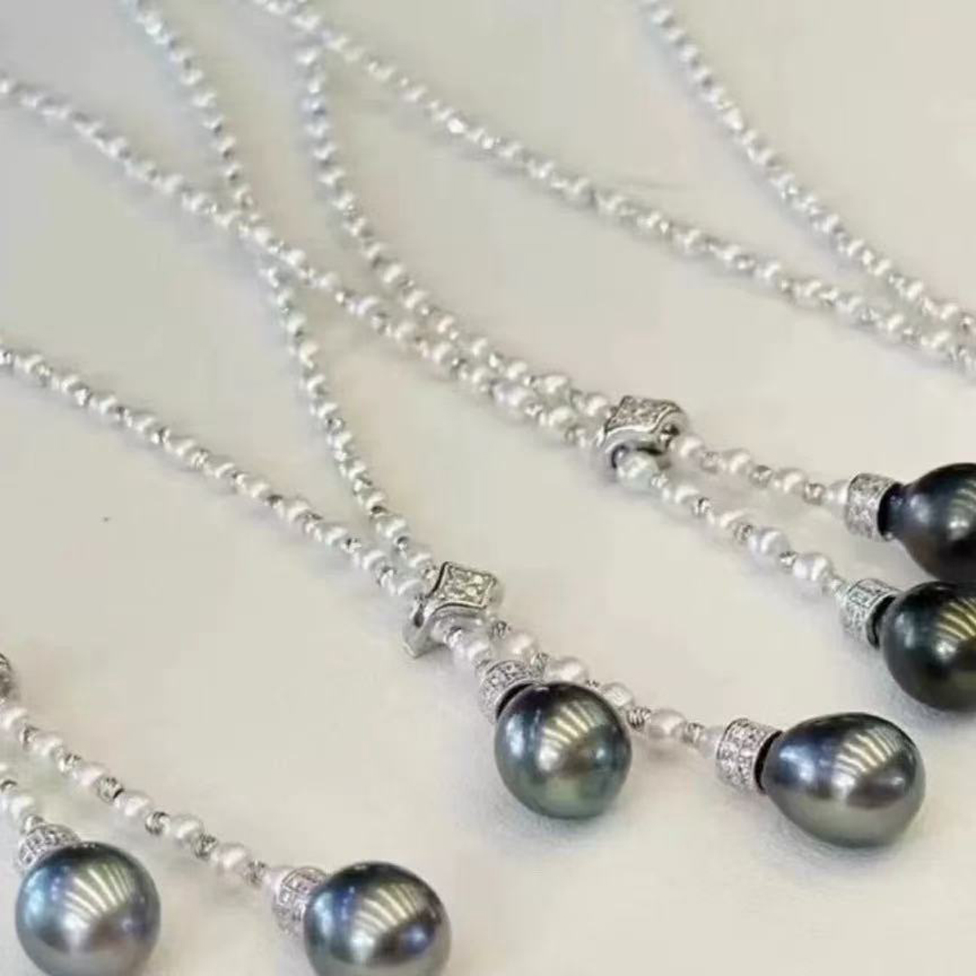 DIY珍珠配件 S925 纯银单排珍珠项链扣头配件 金色银色手链串珠扣