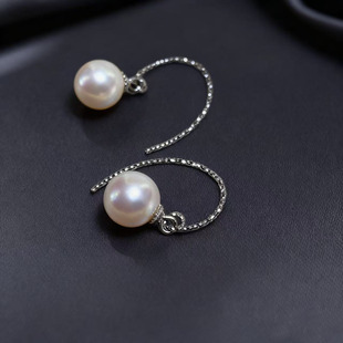 配7 DIY珍珠配件 金色银色银饰耳环 纯银耳钉空托 13mm圆巴 S925