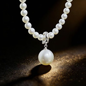 DIY珍珠配件 15mm圆 金色银色扣子款 项链坠 S925 纯银吊坠空托