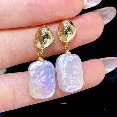 DIY珍珠小配件 S925纯银耳钉空托 金色银色银饰耳环配8-15mm圆异