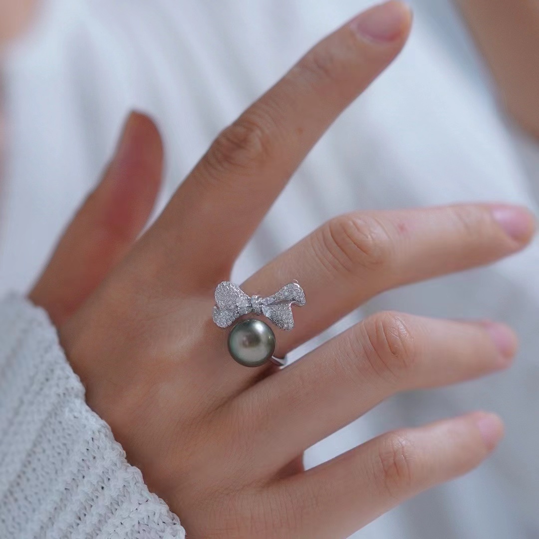 阿飞珍珠配件纯银戒指工厂直销