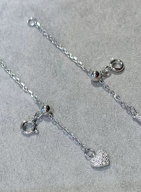 DIY珍珠配件 S925 纯银单排珍珠项链扣头配件 金色银色手链串珠扣