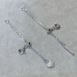 金色银色手链串珠扣 纯银单排珍珠项链扣头配件 DIY珍珠配件 S925