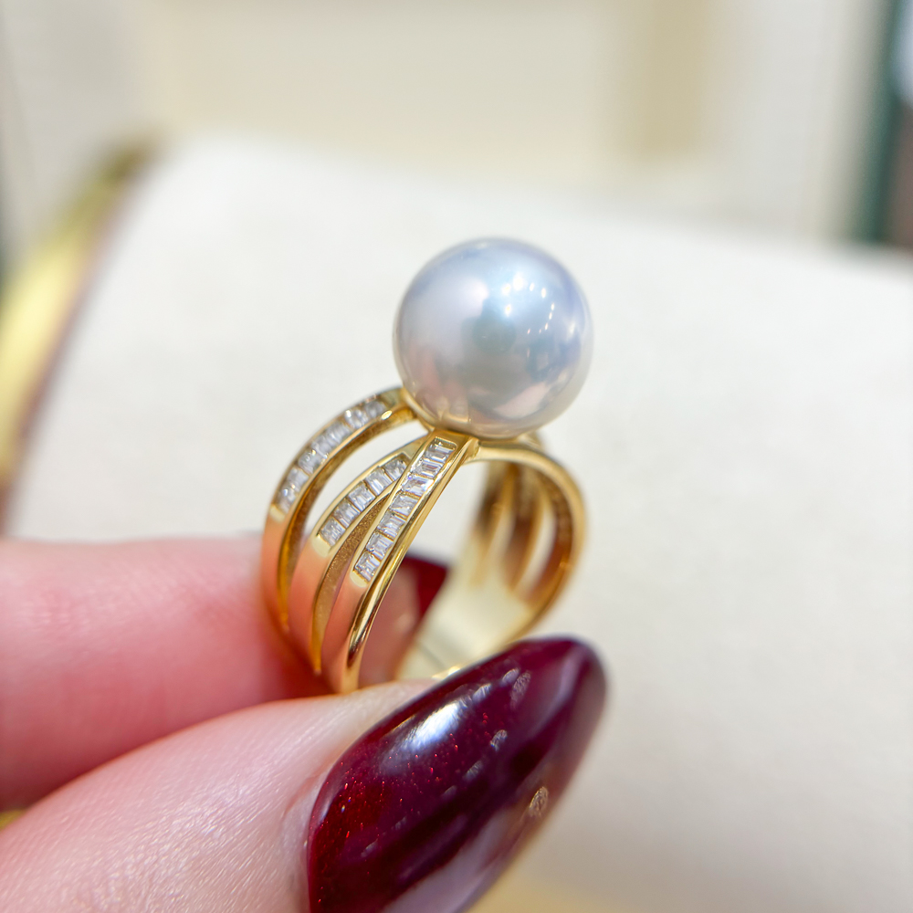 阿飞珍珠配件纯银戒指工厂直销