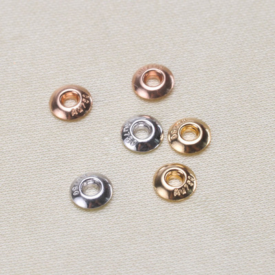 DIY配件 G18K金 AU750 路路通吊坠帽 4.5mm路路通项链大贴片